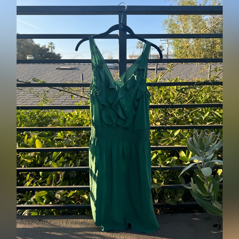 Rebecca Taylor Green Silk Slip Dress Size 6
